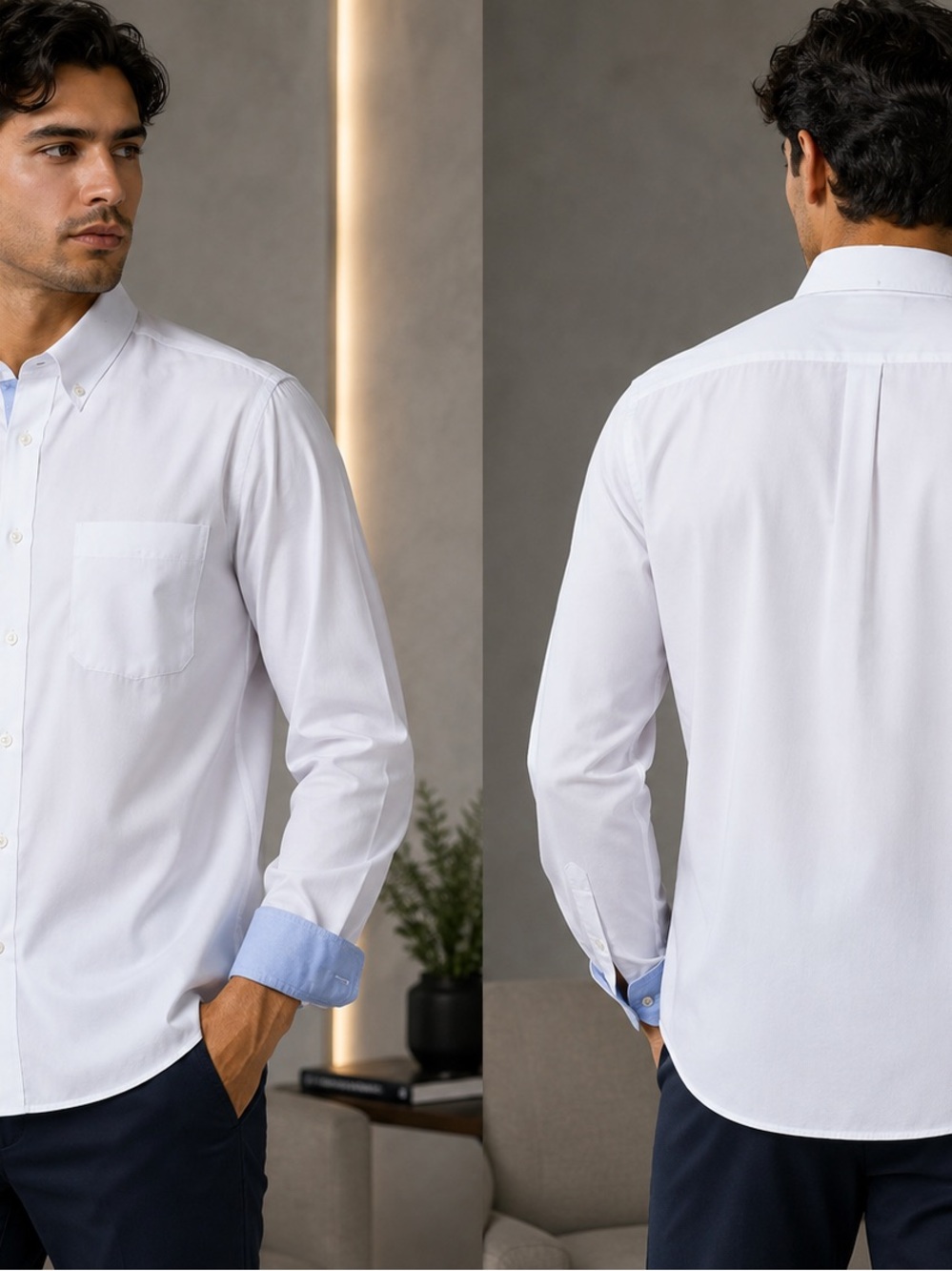 Nautica White Button Down Dress Shirt Men’s Medium 15.5 32/33 Long Sleeve